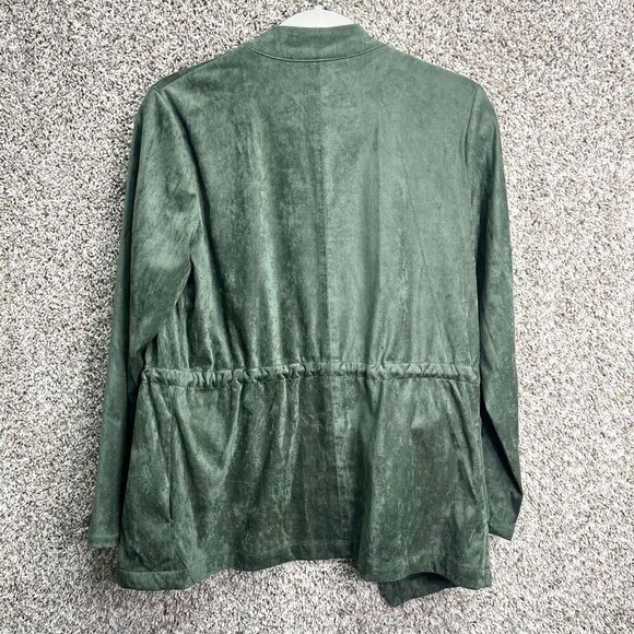 Blank NYC Jacket Women’s Small Green Faux Suede Drape Open Front - Picture 5 of 9